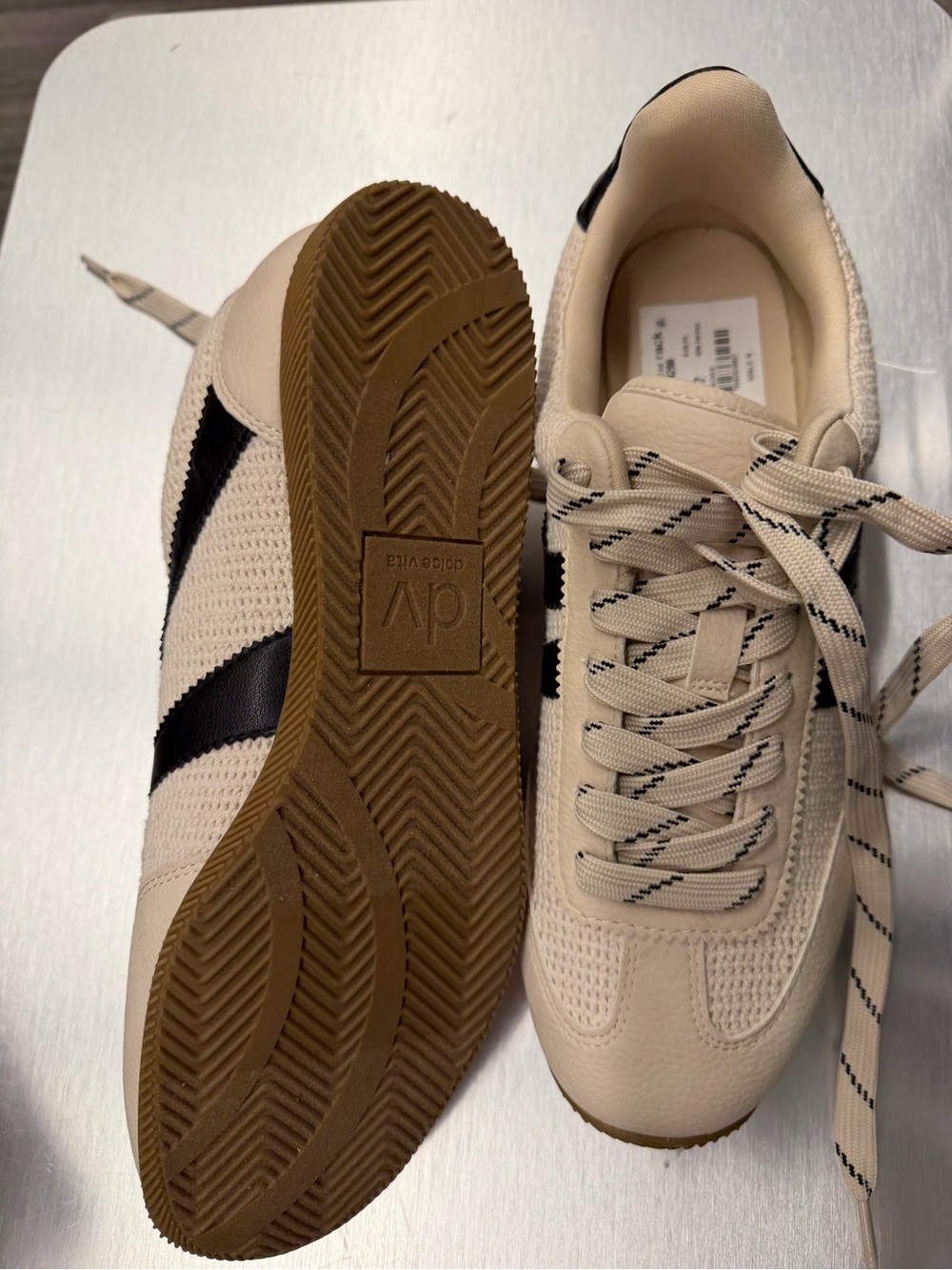 Dolce Vita Beige and Black Women's Sneakers - Picture 3 of 3